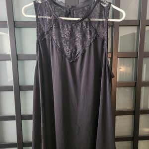 Torrid Black Lace Trim Sleeveless Blouse